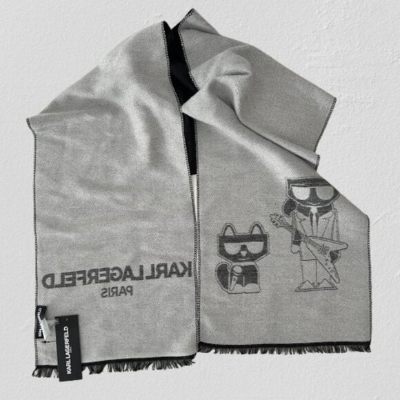 Authentic Karl Lagerfeld Paris Reversible Scarf NWT (Unisex) - Picture 8 of 16